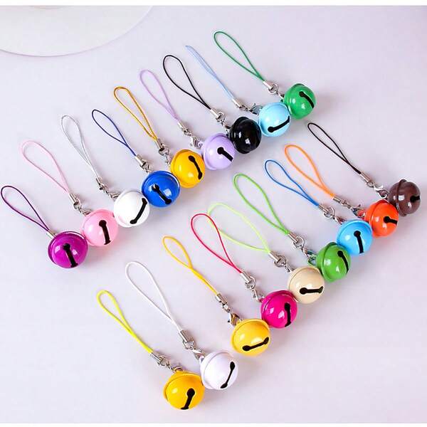 Cuerda colgante de campana colorida DIY, llavero de moda minimalista, colgante de mochila, cuerda delgada de color caramelo, mosquetón, decoración de habitación regalo de Navidad