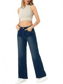 SperLucky Jeans, Straight Leg, Loose Wide Leg Denim Pantshalloween - màu xanh đậm - Xem 8