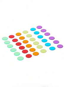 100pcs 19mm Colorful Transparent Bingo Markers, Bingo Game Chips, 7 Colors: Orange, Yellow, Blue, Green, Red, Purple, Clear (3/4" Diameter Each), PVC Material, Bulk, Raffle Tickets, Bingo Daubers, Lottery, Bingo Game Chips, Ping Pong Balls, Monopoly, Bingo And Friends, Ping Pong Balls, Game Chips, Monopoly - Multicolor - View 8