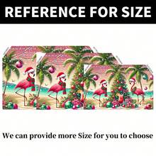 1 Piece Pink Flamingo Tropical Christmas Mood Backdrop Cloth For Christmas, New Year Celebration, Holiday Gifts, Weddings, Birthdays, Anniversary, Theme Parties, Bedroom, Living Room, Garden & Outdoor Holiday Decorations, Studio Props, Photography Backgrounds - Multicolor - View 3