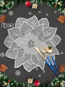 1/4/6 قطعة من أطباق الطاولة المزينة بنبات الذهبي من البي في سي، عازلة للحرارة ومانعة للانزلاق، مناسبة لديكور فنادق ومطاعم ، وحفلات الزفاف وعيد الحب والاحتفالات العطلات والنزهات وحفلات أعياد الميلاد