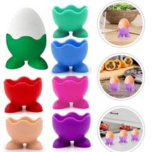 8pcs Silicone Creative Egg Rack, Kitchen And Restaurant Colorful Egg Cup Set, Decorative Boiled Egg Rack, Egg Storage Box - Multicolor - View 6