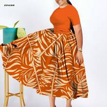 Women African Skirt Printed Ankara Maxi Skirt Dashiki Long Skirts - Màu xanh lam - Xem 3