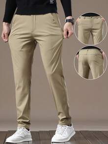 GRDR Men's Solid Color Pocket Casual Commuter Tapered Pants - Khaki - View 3