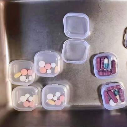 Mini Pill Organizer Box With Separate Compartments - PP Plastic Jewelry Storage Case For Earrings & Small Items