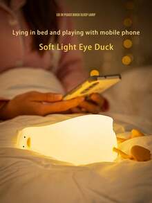 GLOOPRO Sleeping Duck Night Light, Silicone Touch Sensor USB Rechargeable Dimmable Lamp With Timer Function, Home Decor Desk Lamp For Bedroom, Office, Halloween, Thanksgiving, Christmas, Birthday Gifts