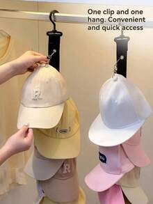 不锈钢帽子架，带 8 个夹子 - 可收纳 16 顶棒球帽 - 家居及衣橱非电动帽子收纳整理架 - 彩色 - 查看 6
