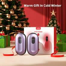 ColdSky 可充电暖手宝 2 件装，磁吸式电暖手宝，带数字显示屏，可重复使用，最高温度可达 140℉，便携式口袋暖手宝，户外、露营、狩猎保暖好礼，圣诞礼物，暖手宝，男士礼物，圣诞袜填充物，可充电暖手宝 - 彩色 - 查看 5