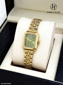 Pablo Raez 1pc Silver Elegant Lady Watch Rectangle Vintage IPS Luxury IPS Plated Women Dress Watch Stainless Steel Square Case Top Brand New AAA Design Quartz Retro Watch Business Fantasy Lady Fashionable White Face With Real Bar
