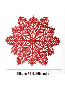 1/4/6pcs Christmas Snowflake PVC Gold Foil Placemats, Christmas Hotel Restaurant Decor Heat Insulation Non-Slip Table Mats, Suitable For Wedding Party, Valentine's Day, Holiday Celebration, Picnic, Birthday Banquet Table Decoration