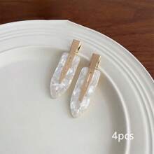 12pcs/2pcs/1pc Women's Graphic Fashion Hair Clips, Simple Mixed Color Hair Clips, Seamless Side Bangs Claw Clips, Side Clip Headpieces Claw Clips, Elegant Acrylic Hair Clip Set - Multicolor - View 22