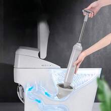 1 件套马桶排水管疏通器、高压真空马桶排水管清洁器、柱塞泵马桶疏通器、家庭必备 - 彩色 - 查看 8