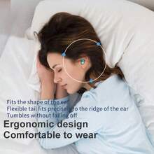 1 Par de tapones de oído reutilizables de silicona, que cancelan el ruido y son impermeables - Tapones suaves para dormir, estudiar, nadar, ducharse, trabajar, viajar, ir al gimnasio, oficina y accesorios para reducción de ruido