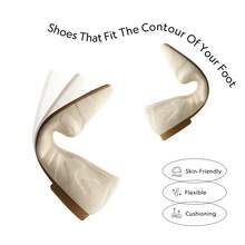 Women Slip On Pointed Toe Ballet Arch Support Stylish Casual Comfortable Washable Working Walking Flats Shoes - Apricot - View 3