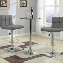 Bar Stools Set Of 2 Modern PU Leather Height Adjustable Swivel Barstools, Hydraulic Kitchen Counter Square Island BarStool - 深灰色 - 查看 4