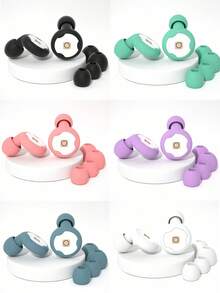 Tapones para los oídos a prueba de ruido de 34 dB, disponibles en 6 colores, 3 tamaños de puntas de repuesto, adecuados para diferentes conductos auditivos, para viajes, trabajo, estudio, sueño, bloqueo de ruido