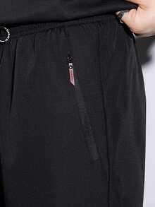 2 Piezas Set, Pantalones de lana de cordero cálidos de invierno para hombres, pantalones rectos casuales con bolsillos con cremallera y cordón, cómodos y fáciles de combinar.