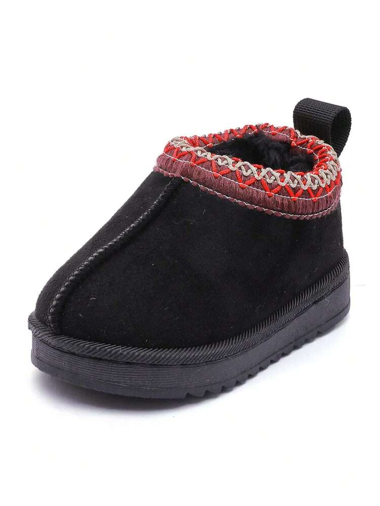1 Đôi dép đi trong nhà/ngoài trời trẻ em unisex đế mềm chống trượt lót ấm, kiểu dáng dễ thương, phù hợp cho mùa đông - màu đen - Xem 7