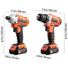 Tool Combo Kit, 12V Max Cordless 2-Tool Combo Kit, With 3/8 In Drill, 1/4 In Impact Driver, Compact Cordless Power Tool Combo Kit With 2.0 Ah Batteries, Screws, One Charger, And One Cloth Bag - 查看 10