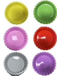 2/5/8/10/12 طقم قوالب تارت البيض، 12 طقم قوالب كيك دائرية، قوالب تارت البيض الصغيرة، صواني خبز غير لاصقة، تستخدم لتارت البيض والفطائر الهلامية وكعك أعياد الميلاد بأنماط الزهور والكيك الجبني وكيك الموسلي. صواني الخبز وأدوات الخبز.