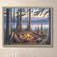 New 5D Diamond Painting DIY Kit, Frameless Canvas Diamond Art, Multi-Size, Colorful Mosaic Wall Decor Suitable For Living Room, Bedroom, Study And Other Occasions, Holiday Party And Home Decor & Gift