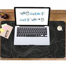 Large Keyboard Mouse Pad Set, Extended Mouse Pad+Keyboard Wrist Rest Support, Memory Foam Ergonomic Easy Typing, 4Pcs (35.4*15.9 In) Desk Pad Set For Home Office Study Game - Colorful-671326 - TopographicContour - View 7