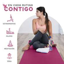 MUUK FITNESS Alfombrilla de Yoga 170 x 70 cm – Grosor 4 mm, Tapete para Yoga, Pilates, Fitness y Ejercicio, Antideslizante, Plegable y Fácil de Transportar, PVC Resistente y a Prueba de Agua, Ideal para Casa, Gimnasio, Parque o Viajes, Diseño Cómodo que Protege Articulaciones, Superficie Estable y Duradera para Relajación, Meditación y Estiramientos, Apta para Principiantes y Expertos. - Rosa Fucsia - Ver 9