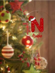 Enfeites de Natal Personalizados com Nome, Decorações Personalizadas para Árvore de Natal, Enfeites Acrílicos Personalizados, Suprimentos Artesanais Natalinos Redondos Personalizáveis, Enfeites DIY, Natal, Interno, Externo, Jardim, Aniversário, Cerâmica, Madeira, Acrílico, Decoração de Ambiente, Menino, Menina, Mãe, Família, Pai, Crianças - Estilo A - Visão 4