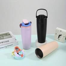 Owa La Style 30oz Stainless Steel Tumbler With Straw & Handle – Large Capacity Insulated Water Bottle, Flip-Top Leak-Proof Lid, Portable Travel Mug For Car, Outdoor, Office