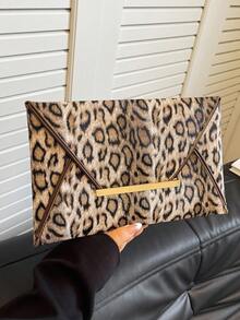 Túi cầm tay họa tiết hoa dung tích lớn thời trang mới, túi xách màu tương phản dành cho nữ - Cà phê - Xem 5