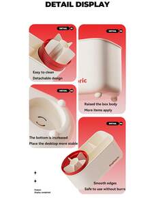 360° Rotating Makeup Organizer - Featuring A Smooth Surface, Durable Plastic, And Space-Saving Design, Suitable For Brushes, Lipsticks, Skincare, Stationery, And Makeup Brushes - Multicolor - View 10