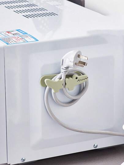 1pc Cartoon Cable Organizer, Data Cable Fixed Winding Device. Desktop Silicone Cable Holder, No Need To Punch Charging Wires For Storage. Storage Of Household Office Supplies