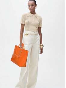 Stylish PVC Tote Purse For Women - Classy Handbag, Elevate Your Outfit With This Fashion Bag - 橘色 - 查看 4