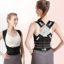 Adjustable Back & Shoulder Posture Corrector, Unisex Full Back Support To Relieve Upper And Lower Back Pain - Scoliosis, Improve Posture And Provide Lumbar Support - Black - View 3