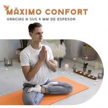 MUUK FITNESS Alfombrilla de Yoga 170 x 70 cm – Grosor 4 mm, Tapete para Yoga, Pilates, Fitness y Ejercicio, Antideslizante, Plegable y Fácil de Transportar, PVC Resistente y a Prueba de Agua, Ideal para Casa, Gimnasio, Parque o Viajes, Diseño Cómodo que Protege Articulaciones, Superficie Estable y Duradera para Relajación, Meditación y Estiramientos, Apta para Principiantes y Expertos. - Naranja - Ver 8