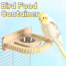 New Parrot Feeder Stand With Food Bowl, Bird Cage Accessories, Stainless Steel Feeder, Claw Grinding Stand