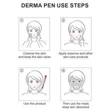 Professional Microneedling Pen Electric Derma Pen With 5pcs 12 Needles And 5pcs Round Nano Replacement Needles Cartridges Beauty Skin Care Tool