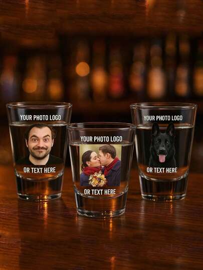 1pc Custom Shot Glass, 2oz Shot Glass, Photo On Shot Glass, Custom Birthday Shot Glass, Personalized Photo Shot Glass, Custom Photo Shot Glass,Multi-Functional, Ornamental,Anti-Mold,Reusable,Easy To Clean,Adorable,High-Quality,Cute,Modern,Custom,Personalized,Unique,Ideal Gifts For Him,Ideal Gifts For Her,Her,Girlfriend,Family,Friends,Son,School Students,Workers,Kids,Dining Room,Bathroom,Living Room,Bedroom,Office,Tea Room,School,Home,Home & Living,Haunt Your Home,Souvenirs