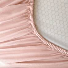 1pc Solid Color Fitted Sheet, Mattress Protector, Soft & Breathable, Fits Various Bed Sizes - Twin, Full, Queen, King. Deep Pocket Design Up To 11.8 Inches, Home Textile, Wrinkle-Resistant, Promotes Better Sleep, Machine Washable. - Baby Pink - View 8