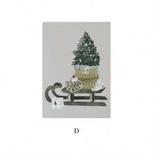 1PC Merry Christmas Crystal Ball Tree Truck Wall Art Poster Nordic Cartoon Minimalist Canvas Painting Home Decoration Living Room Frameless