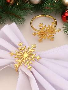 1 Stück/4 Stücke Luxus Gold Schneeflocke/Weizen Servietten Ringe, Party Tischgeschirr Serviettenhalter