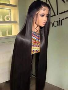 NARNI 38 40 Inch 13x4 Lace Front Wigs Human Hair Pre Plucked Straight Human Hair Wig 250% Density Brazilian Virgin Straight HD Lace Frontal 13x4 Glueless Wigs Human Hair For Women Natural Color - Natural Black - Xem 1