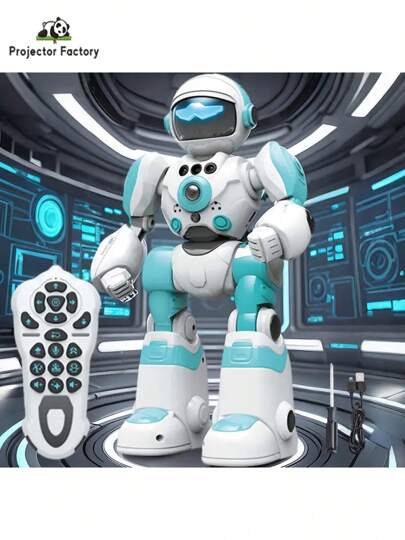 LIPETY Smart Voice Control Robot Toy For Kids,Programmable RC Robot ToyWith Record Voice & Gesture Sensing Control, USB Rechargeable 3-Key Remote,Music, Lights & Recordingfor Toddler For Boys & Girls Ages 3-10Years Old And L Gift ,For Christmas, Birthdays Or Other Holidays