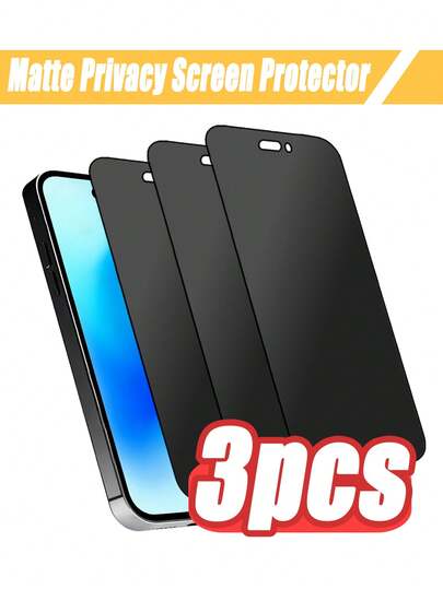 3 Packs Matte Privacy Ceramic Screen Protectors For IPhone 17 Pro Max/17 Pro/17/AIR/16 Pro Max / 16 Pro / 16 Plus / 16 / 16e / 15 Pro / 14 Pro Max / 13 Pro / 12 Pro / 11 - Triple Defense Against Scratches, Scrapes & Fingerprints | 180° Privacy Protection | Anti-Glare Surface | Precision Fit