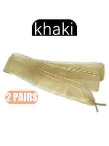 2 Pairs Lightweight Sheer Shoelaces, Women's Dance Shoes Decorative Accessories, Fashionable Solid Color Lace Shoelaces, Suitable For Sneakers, Flats, Athletic Shoes