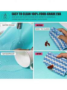 1 Rollo de 11.8*118 pulgadas Forro para estantes, forro para cajones, forro para gabinetes. Material de EVA semi-transparente, resistente al agua, a la humedad, al moho, al aceite y antideslizante. Grueso, resistente al desgaste, lavable y reutilizable, se puede cortar a medida, adecuado para estantes, gabinetes, refrigeradores, cajones, estantes para zapatos, sin adhesivo - Blanco - Ver 11