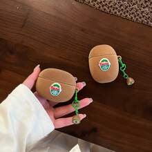 Novelty Velvet Kiwi Creative Earphone Protective Case, Compatible With AirPods 1/2/3/4/Pro/Pro2(Nd) - Brown - View 3