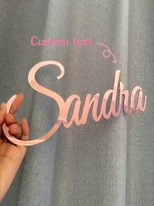 One Personalized Acrylic Nameplate Mirror Wall Decoration With Rose Gold Lettering, Suitable For Weddings, Holiday Decorations; Gifts, Birthdays, Housewarmings, Wedding Decorations, And Country Wedding Decorations. Multifunctional, Durable, Highly Decorative, Reusable, Exquisite, Stylish, High-Quality, Rich In Colors, Modern, Customizable, Personalized, And Unique. Suitable For Tea Rooms, Homes, Gardens, Offices, Anniversaries, Valentine's Day, Mother's Day, Father's Day, Graduation Ceremonies, Weddings, Housewarmings, And Other Occasions. - Hot Pink - View 12