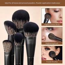 Jessup Brochas de Maquillaje,14pcs Set Brochas para Maquillaje Veganas Pinceles Maquillaje para Base en Polvo Sombra de Ojos Mezcla Corrector Pliegues Delineador de Cejas,Gris Claro T329 - I-Set de regalo negro - Ver 5