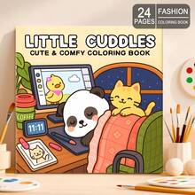 Little Cuddles Moments: Libro para colorear divertido, lindo y acogedor para adultos - 24 páginas de escenas acogedoras para colorear para aliviar el estrés: adecuado para amigos que aman colorear (Espacio acogedor para colorear)